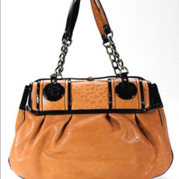 Fendi brown leather satchel handbag